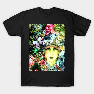 CHINTZ ART DECO FLAPPER COLLAGE POSTER , VIBRANT T-Shirt